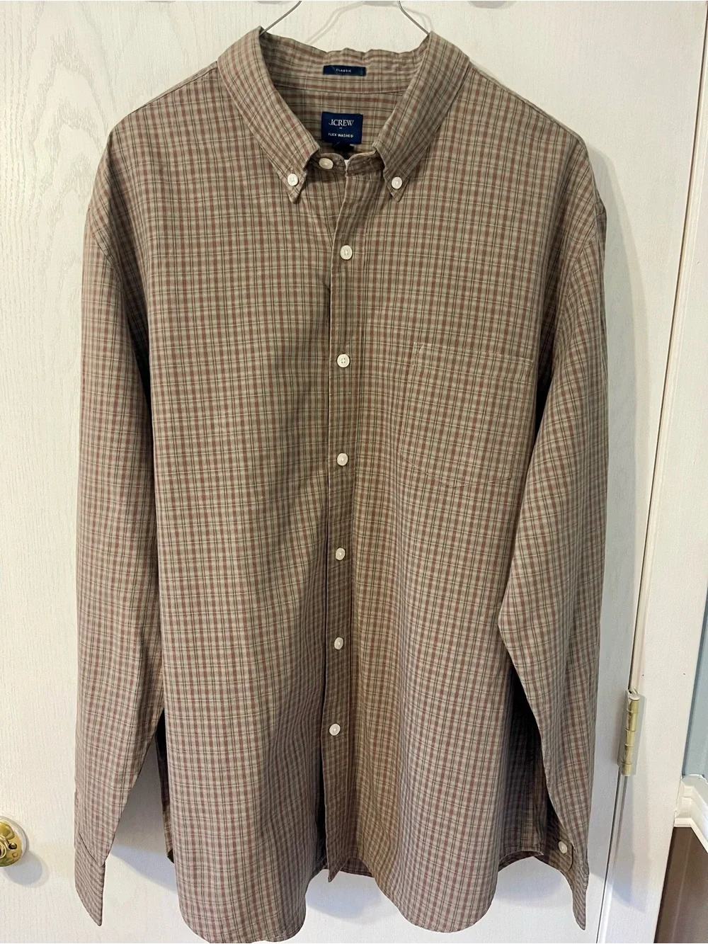 J. Crew Men’s Brown Plaid Button-Down Shirt